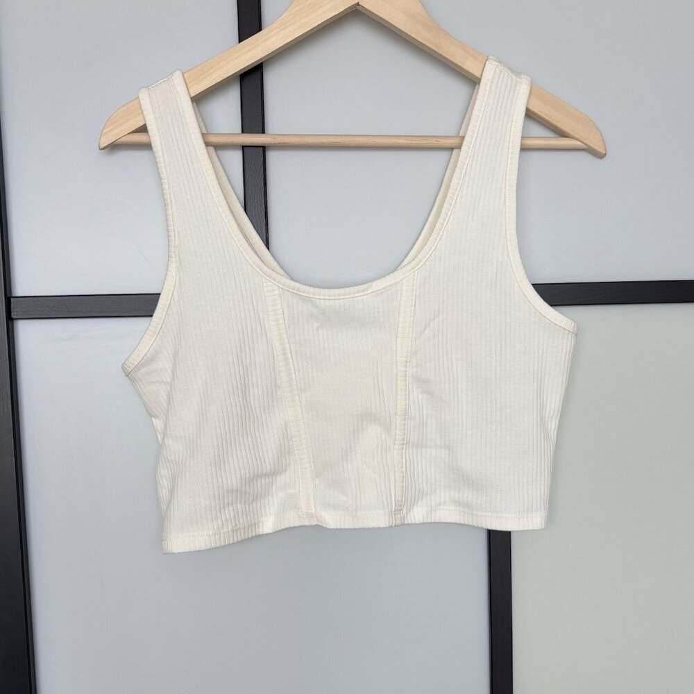 Double Zero Crop Top Size LARGE‎ Cream Coquette Romantic Y2K style Cottagecore